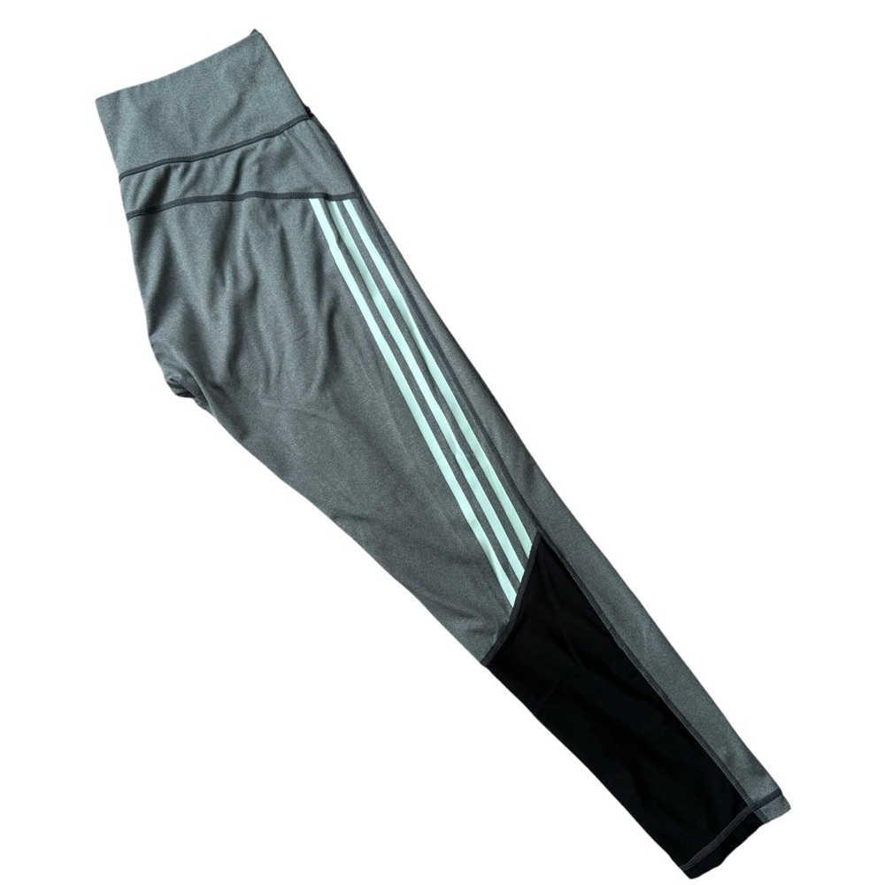 Adidas Women’s High Waist Workout Leggings Gray Mint Size Large